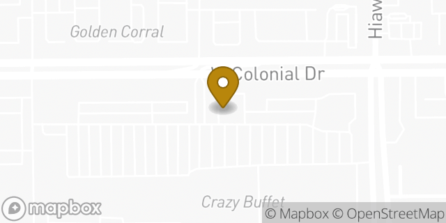 Map showing the location of Regions Bank in Orlando, FL 32818