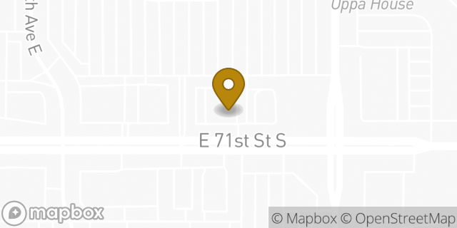 Map showing the location of Texas Roadhouse in Tulsa, OK 74133