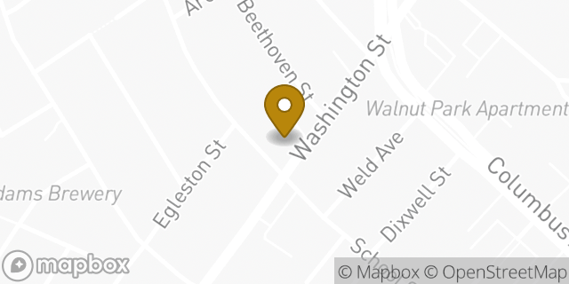 Map showing the location of Amazon Locker - Effervescent in Roxbury, MA 02119
