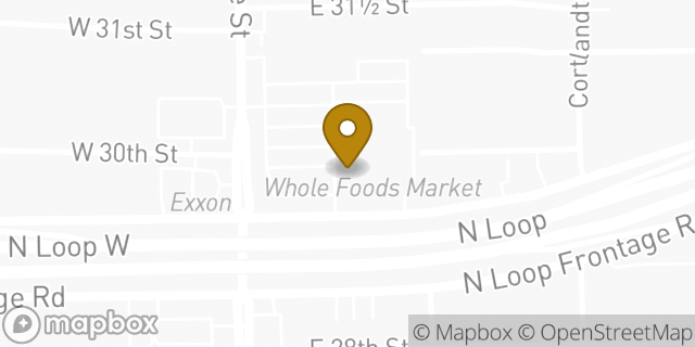 Map showing the location of Whole Foods Market in Houston, TX 77018