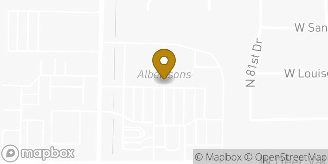 Map showing the location of Starbucks in Peoria, AZ 85382