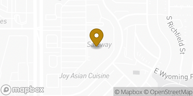 Map showing the location of Coinme in Aurora, CO 80017