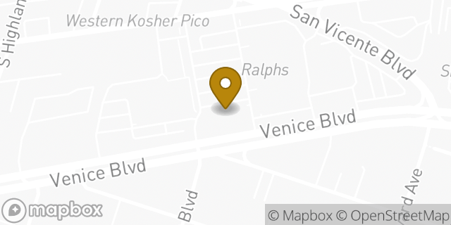 Map showing the location of Subway in Los Angeles, CA 90019