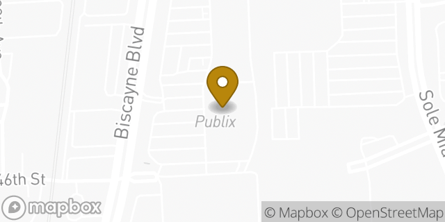 Map showing the location of Publix in North Miami Beach, FL 33181