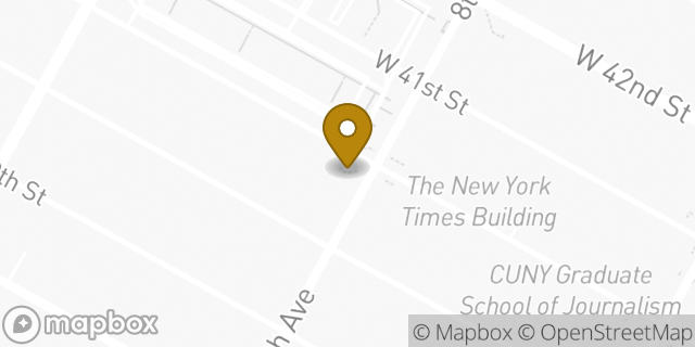 Map showing the location of Chase Bank in New York, NY 10018