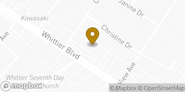 Map showing the location of AutoZone Auto Parts in Whittier, CA 90605