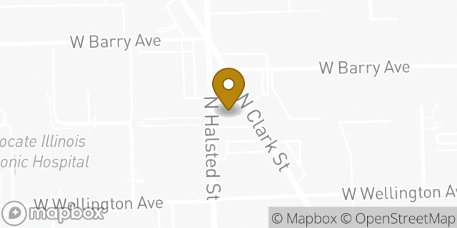 Map showing the location of Chase Bank in Chicago, IL 60657