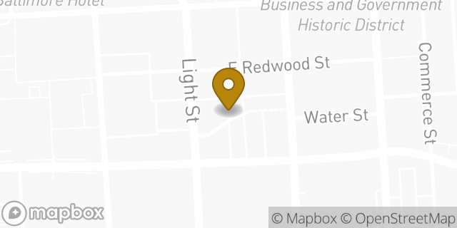 Map showing the location of Buffalo Wild Wings in Baltimore, MD 21202