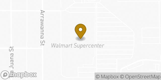Map showing the location of Walmart in Colorado Springs, CO