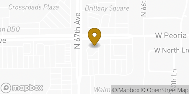 Map showing the location of Starbucks in Glendale, AZ 85302