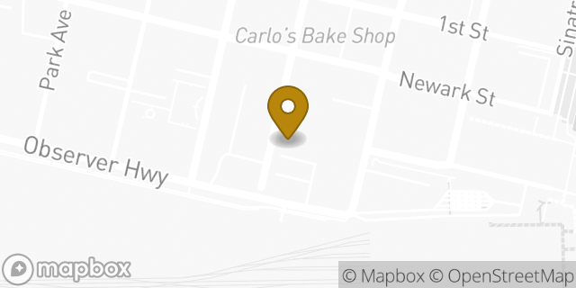Map showing the location of Bank of America Financial Center in Hoboken, NJ 07030