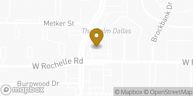 Map showing the location of Amazon Locker - Pizazz in Irving, TX 75062