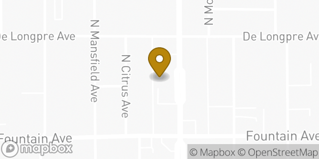 Map showing the location of Budget Car Rental in Los Angeles, CA 90028