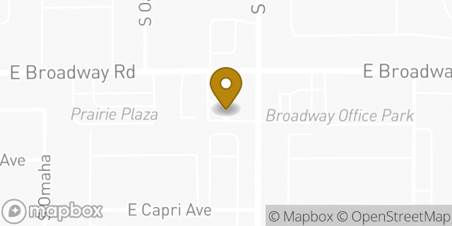 Map showing the location of Bank Of America in Mesa, AZ 85206