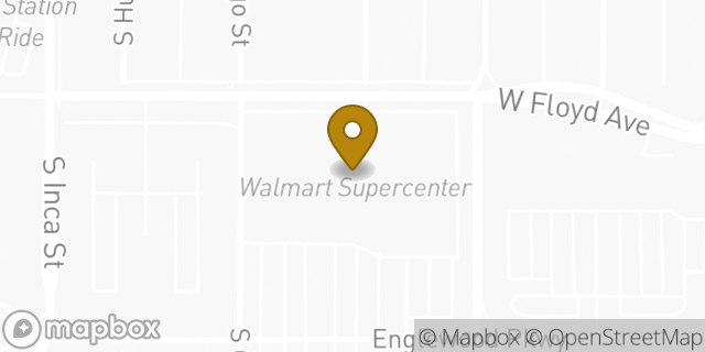 Map showing the location of Walmart in Englewood, CO 80110