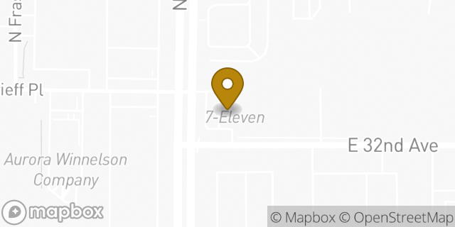 Map showing the location of Amazon Locker - Particle in Aurora, CO 80011