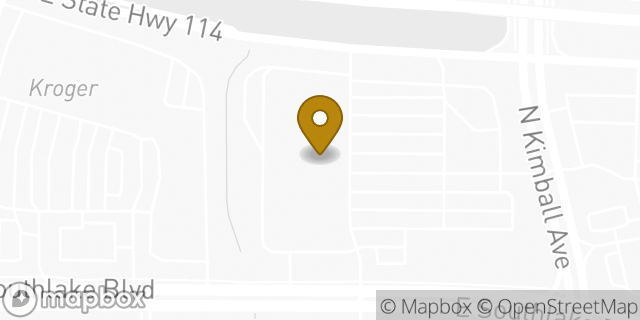 Map showing the location of HomeGoods in Southlake, TX 76092