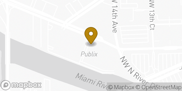 Map showing the location of Publix in Miami, FL 33125
