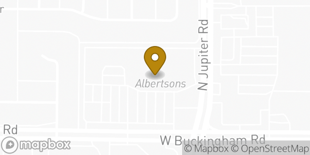 Map showing the location of Albertsons in Richardson, TX 75081