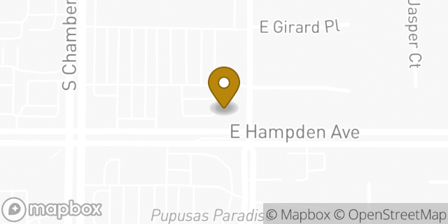 Map showing the location of Papa Johns Pizza in Aurora, CO 80013