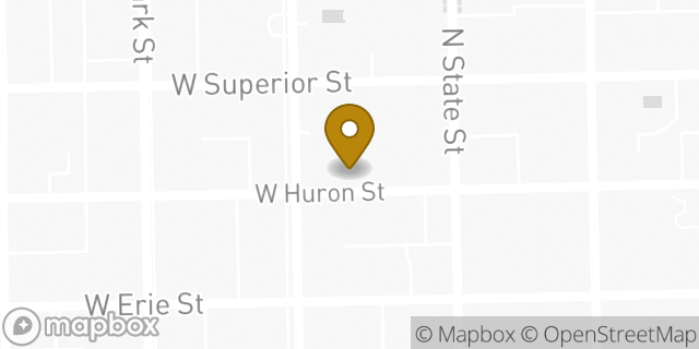 Map showing the location of Aldi in Chicago, IL 60654