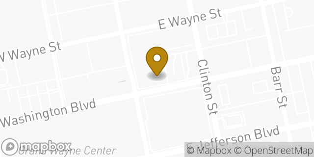 Map showing the location of Chase Bank in Fort Wayne, IN 46802