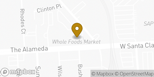 Map showing the location of Whole Foods Market in San Jose, CA 95126