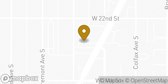Map showing the location of Papa Johns Pizza in Minneapolis, MN 55405