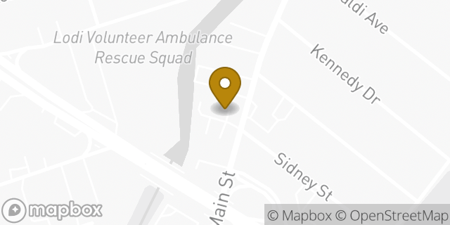 Map showing the location of Dunkin' in Lodi, NJ 07644