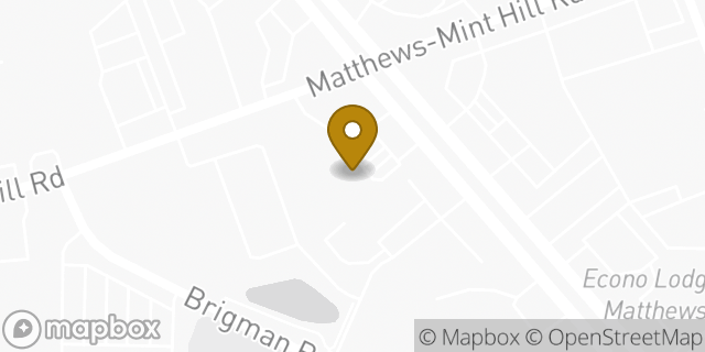 Map showing the location of 7-Eleven in Matthews, NC 28105