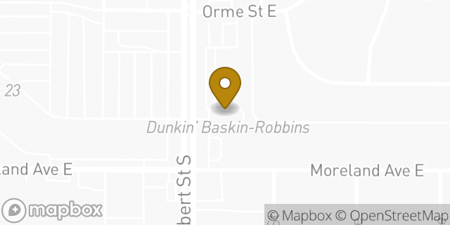 Map showing the location of Baskin-Robbins in West St Paul, MN 55118