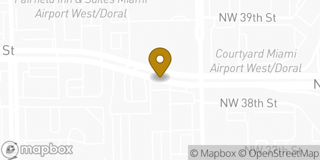 Map showing the location of Hertz Car Rental - Miami - Doral HLE in Miami, FL 33166