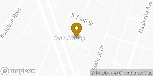 Map showing the location of Papa John's Pizza in New Orleans, LA 70125