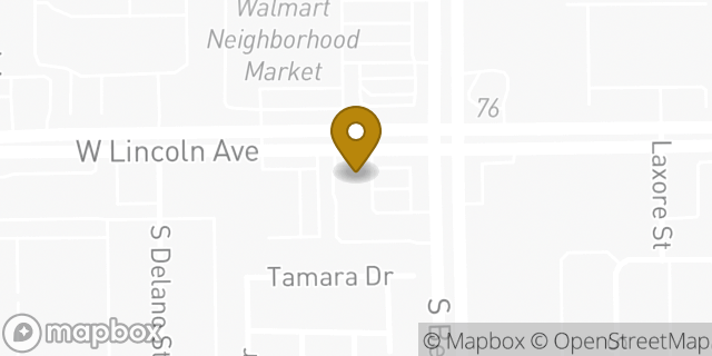 Map showing the location of Amazon Locker - Caruso in Anaheim, CA 92801