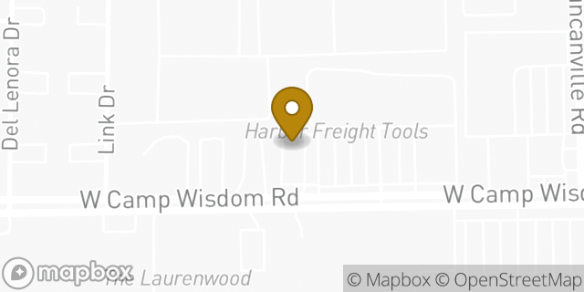 Map showing the location of Duncanville & Camp Widsom in Duncanville, TX 75116