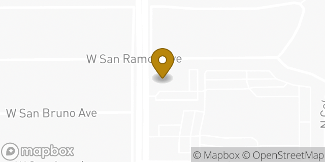 Map showing the location of Bank of America in Fresno, CA 93704