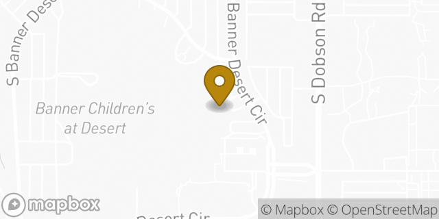 Map showing the location of Banner Desert Medical Center Emergency Room in Mesa, AZ 85202