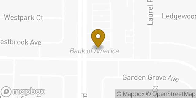 Map showing the location of Bank Of America in Las Vegas, NV 89103