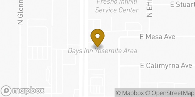Map showing the location of Days Inn in Fresno, CA 93710