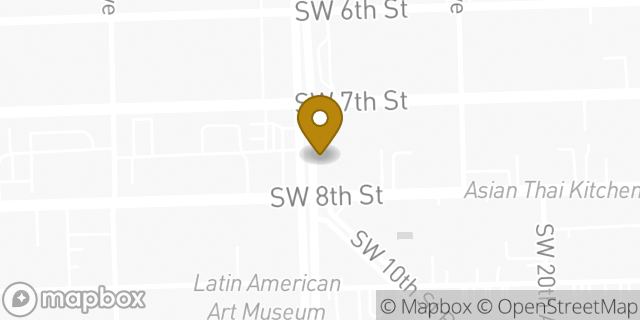 Map showing the location of Bank of America in Miami, FL 33135