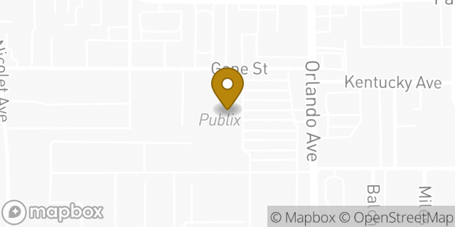 Map showing the location of Publix in Winter Park, FL 32789