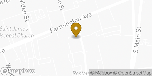 Map showing the location of Starbucks in West Hartford, CT 06107