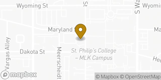Map showing the location of ATM Alamo St Philips College in San Antonio, TX 78203