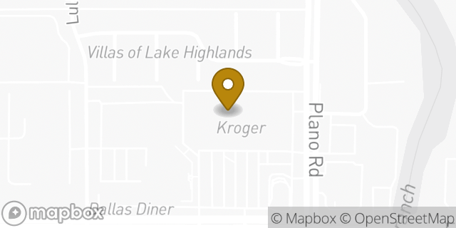 Map showing the location of ATM Kroger in Dallas, TX 75238