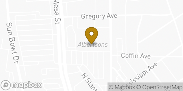 Map showing the location of Albertsons in El Paso, TX 79902