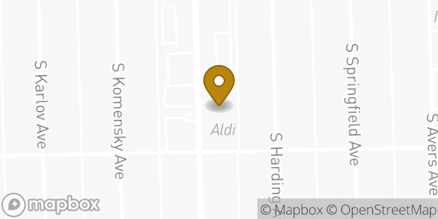 Map showing the location of Aldi in Chicago, IL 60632