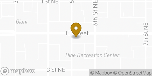 Map showing the location of Chase Bank in Washington, DC 20002