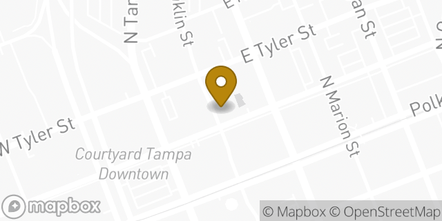 Map showing the location of Starbucks in Tampa, FL 33602
