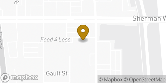 Map showing the location of AutoZone in Van Nuys, CA 91406