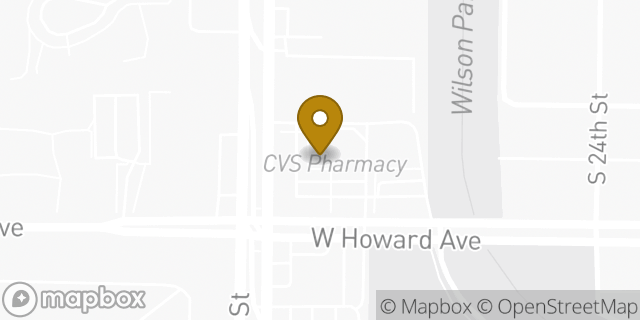 Map showing the location of CVS Pharmacy in Milwaukee, WI 53221